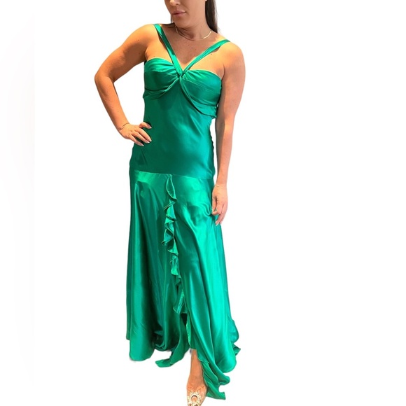 Jovani Silk Gown Green - Picture 6 of 7